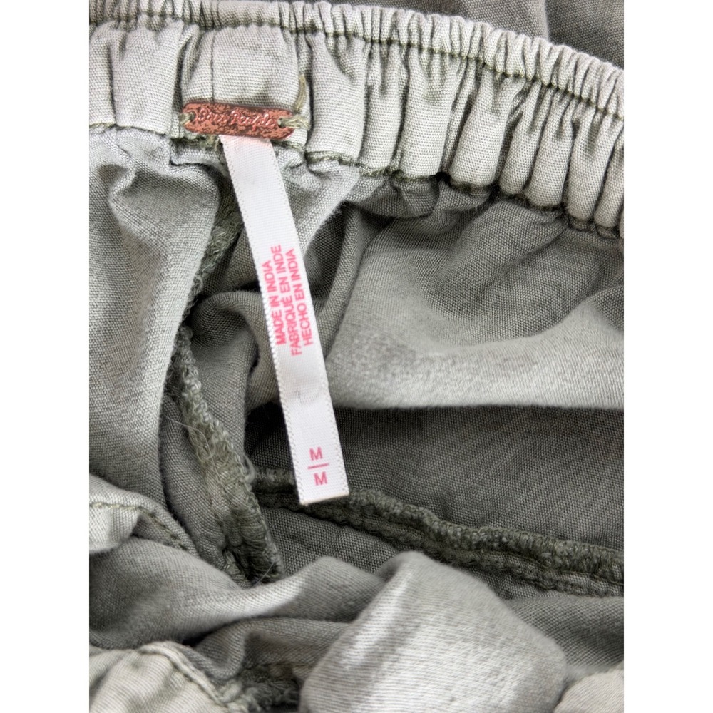 Free People To The Sky Olive Green Pull On Parachute Pants Sz M - Picture 7 of 9